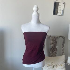 Maroon Asymmetric Tube Top